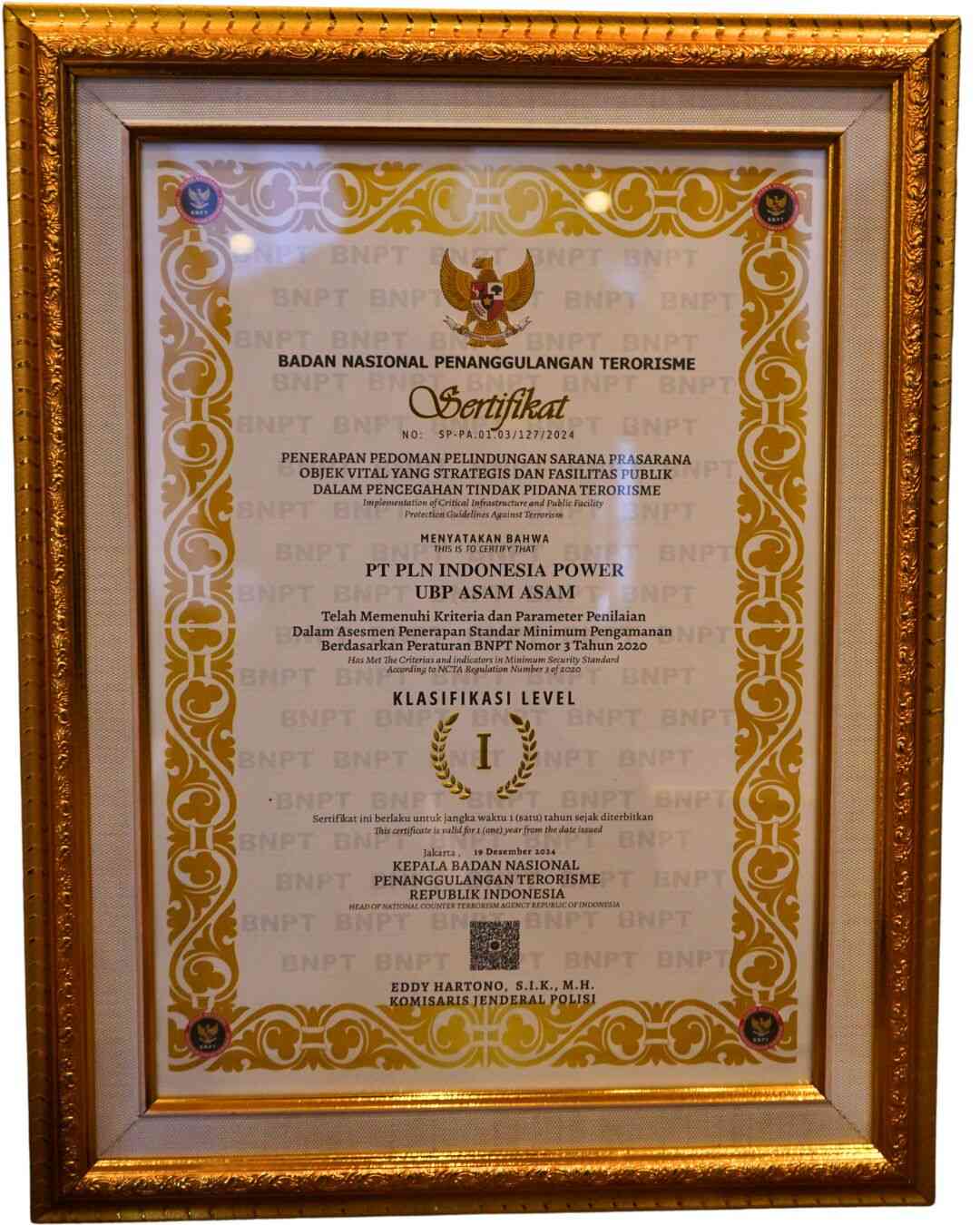 Sertifikat BNPT Asam-asam